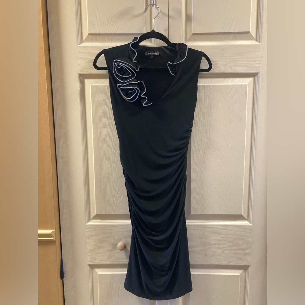 4 for $10 | Black with white trim rouched dress